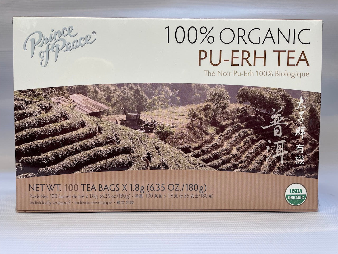 Prince of Peace 100% ORGANIC PU-ERH TEA 太子牌有机普洱茶 (100 Tea Bags)