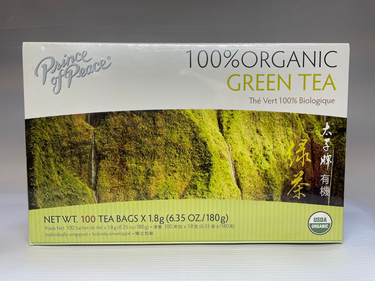 Prince of Peace 100% ORGANIC GREEN TEA 太子牌有机绿茶 (100 Tea Bags)